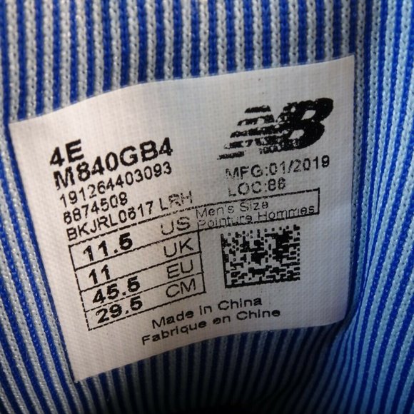 New Balance Mens 840 V4 M840GB4 Gray Black Running Shoes Lace Up Size 11.5 4E - Picture 10 of 11